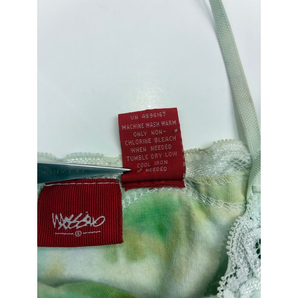 Vintage Y2K Mossimo Boho Lace Trim Tie Dye Cami Spaghetti Strap Tank Top M - Picture 4 of 6
